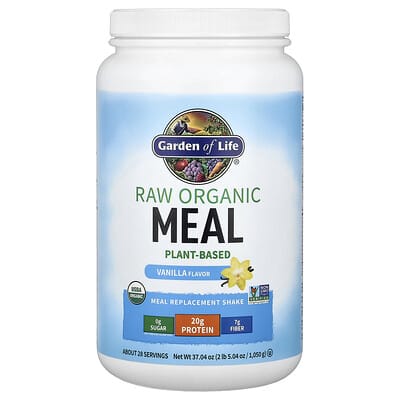 RAW Organic Meal Replacement Shake, Vanilla, 2 lbs 5.04 oz (1,050 g)