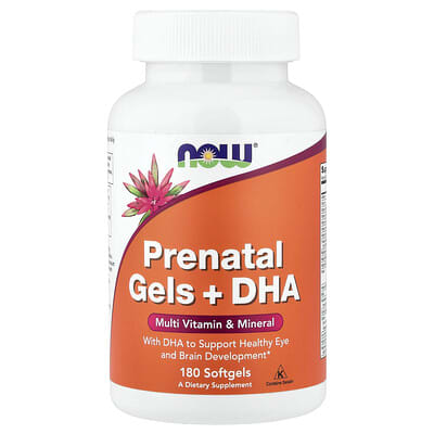 NOW Foods Пренатальные гели + DHA, 180 мягких капсул