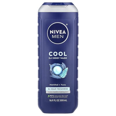 Men, Cool 3 in 1 Body Wash, Menthol & Yuzu, 16.9 fl oz (500 ml)