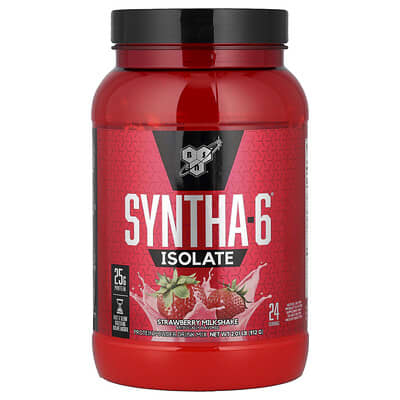 BSN Syntha-6® Isolate, протеиновый напиток, Strawberry Milkshake, 2.01 lbs (912 g)