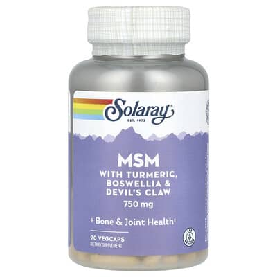 MSM with Turmeric, Boswellia & Devil's Claw, 750 mg, 90 VegCaps