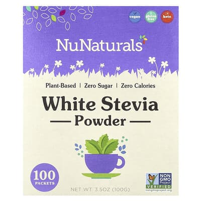 White Stevia Powder, 100 Packets, 3.5 oz (100 g)