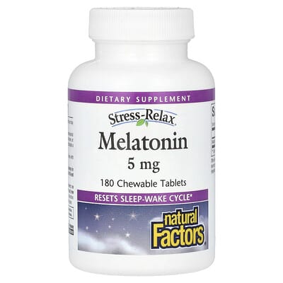 Stress-Relax®, Melatonin, 5 mg, 180 жевательных таблеток