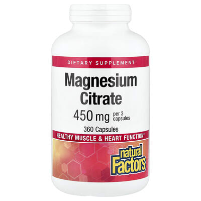 Magnesium Citrate, 360 Capsules (150 mg per Capsule)