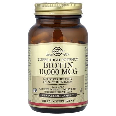 Super High Potency Biotin, 10,000 mcg, 120 Vegetable Capsules