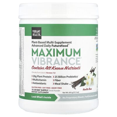 Vibrant Health Maximum Vibrance®, Version 7.0, бобы ванили, 21.5 oz (610 g)