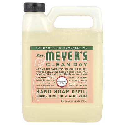 Hand Soap Refill, Geranium, 33 fl oz (975 ml)