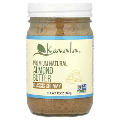 Premium Natural Almond Butter, Classic Creamy, 12 oz (340 g)