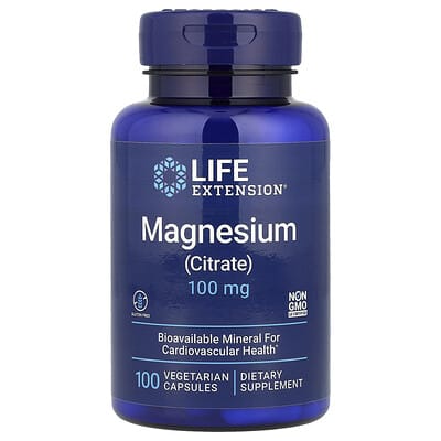 Magnesium (Citrate), 100 mg, 100 Vegetarian Capsules