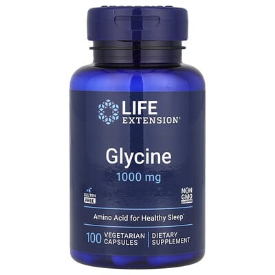 Glycine, 1,000 mg, 100 Vegetarian Capsules