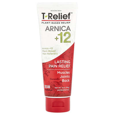 T-Relief™, Arnica +12, Plant-Based Relief Cream, 4 oz (114 g)