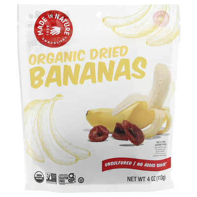 Organic Dried Banana, 4 oz (113 g)