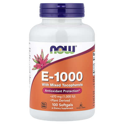 E-1000 with Mixed Tocopherols, 670 mg (1,000 IU), 100 Softgels