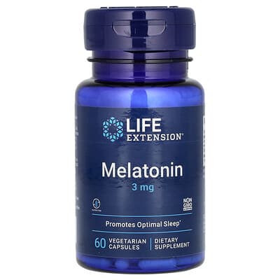Melatonin, 3 mg, 60 Vegetarian Capsules