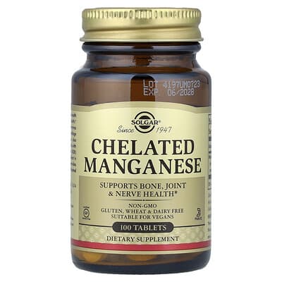 Chelated Manganese, 100 Tablets (8 mg per Tablet)