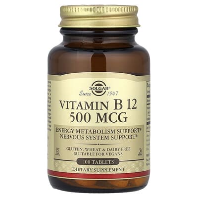Vitamin B12, 500 mcg, 100 Tablets