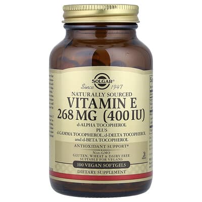 Vitamin E, 268 mg (400 IU), 100 Vegan Softgels
