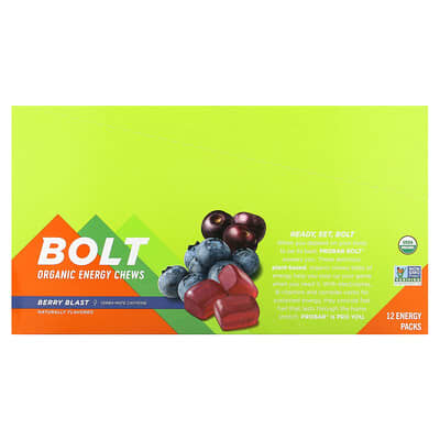 ProBar Bolt Органические жевательные конфеты Berry Blast, 12 упаковок по 2.1 oz (60 g)