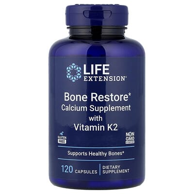 Bone Restore, добавка кальция с витамином K2, 120 капсул