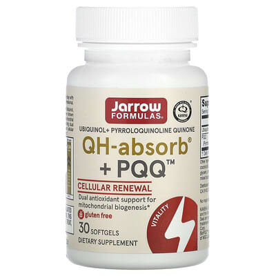 Антиоксиданты Jarrow Formulas QH-Absorb® + PQQ™, 30 мягких капсул