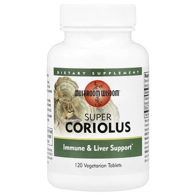 Mushroom Wisdom Super Coriolus, 120 вегетарианских таблеток