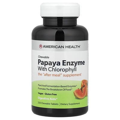 Chewable Papaya Enzyme with Chlorophyll, 250 Chewable Tablets
