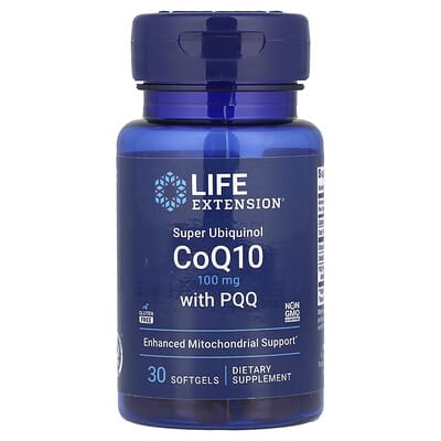 Super Ubiquinol CoQ10 with PQQ, 100 mg, 30 Softgels