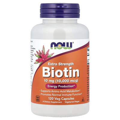 Биотин NOW Foods, 10 mg, 120 вегетарианских капсул