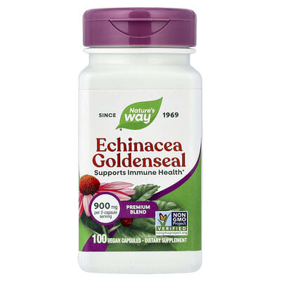 Nature's Way Echinacea Goldenseal, 100 веганских капсул