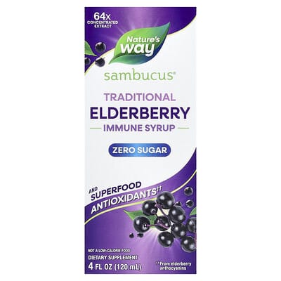 Sambucus®, Traditional Immune Syrup, Zero Sugar, Elderberry, 4 fl oz (120 ml)