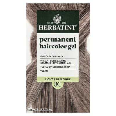 Permanent Haircolor Gel, 8C Light Ash Blonde, 5.75 fl oz (170 ml)