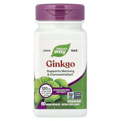 Ginkgo, Standardized Extract, 60 Vegan Capsules