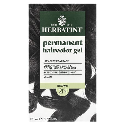 Permanent Haircolor Gel, 2N Brown, 5.75 fl oz (170 ml)
