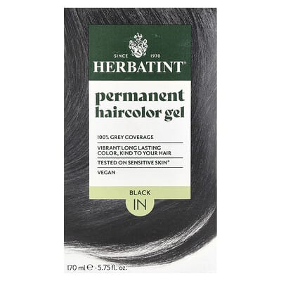 Permanent Haircolor Gel, 1N, Black, 5.75 fl oz (170 ml)