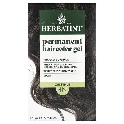Permanent Haircolor Gel, 4N Chestnut, 5.75 fl oz (170 ml)