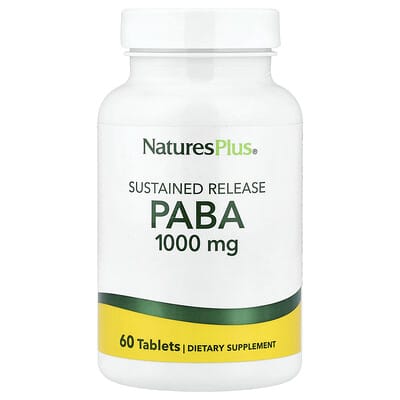 NaturesPlus PABA, пролонгированного действия, 1,000 mg, 60 таблеток
