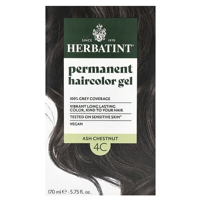 Permanent Haircolor Gel, 4C Ash Chestnut, 5.75 fl oz (170 ml)