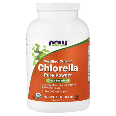Organic Chlorella, чистый порошок, 1 lb (454 g)