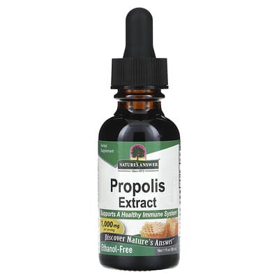 Экстракт прополиса, без спирта, 1,000 mg, 1 fl oz (30 ml)