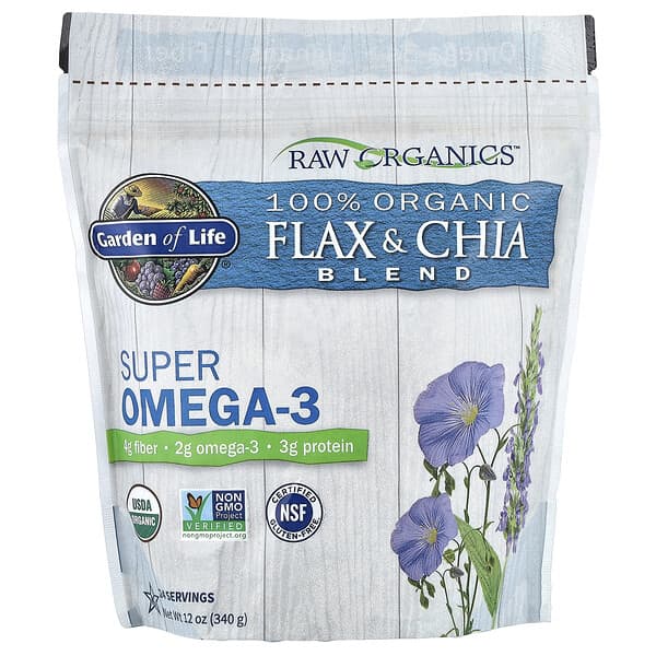 Raw Organics™, 100% Organic Flax & Chia Blend, 12 oz (340 g)