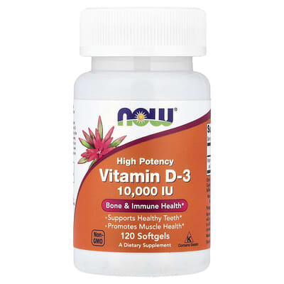 Vitamin D-3, High Potency , 10,000 IU, 120 Softgels