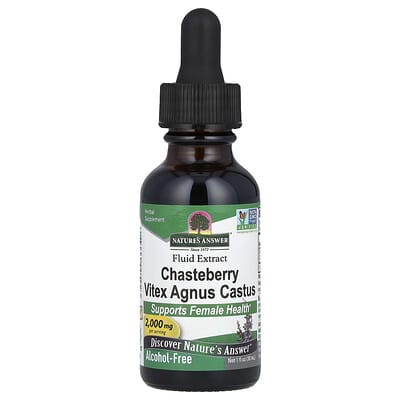 Chasteberry Vitex Agnus Castus, Fluid Extract, Alcohol-Free, 2,000 mg, 1 fl oz (30 ml)