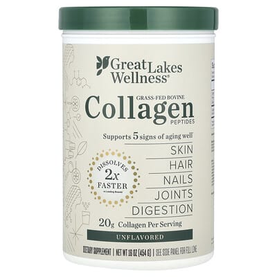 Grass-Fed Bovine Collagen Peptides, Unflavored, 16 oz (454 g)