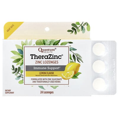 Quantum Health TheraZinc® леденцы с цинком, лимон, 24 шт.