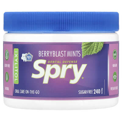 Spry, Berryblast Mints with Xylitol, Sugar Free, 240 Pieces