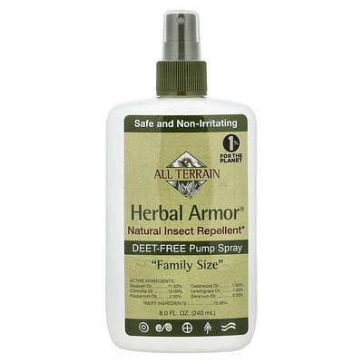 Herbal Armor®, Natural Insect Repellent, Deet-Free Pump Spray, 8 fl oz (240 ml)