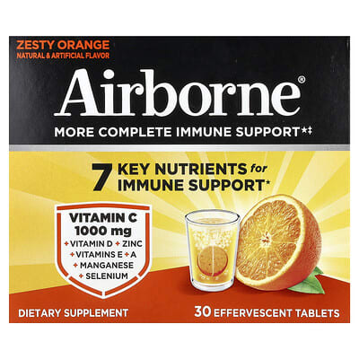 More Complete Immune Support, Zesty Orange, 3 Tubes, 10 Effervescent Tablets Each