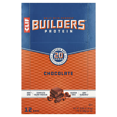 Builders® Протеиновый батончик, шоколадный, 12 шт, 2.4 oz (68 g) каждый