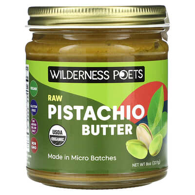 Wilderness Poets Organic Raw Pistachio масло фисташки, 8 oz (227 g)