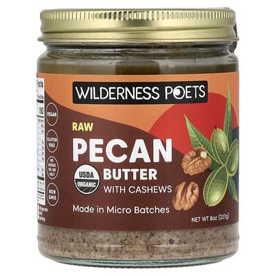 Organic Raw Pecan Butter with Cashews, 8 oz (227 g)
